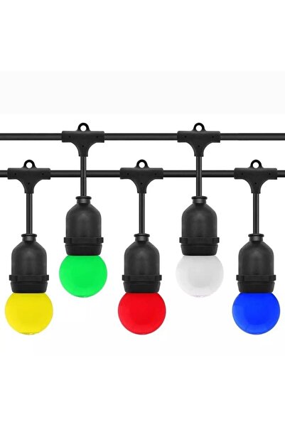 proled Ghirlandă LED colorată de 10 metri cu 10 becuri E27 IP65
