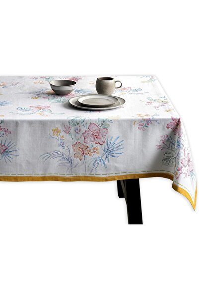 Other Tablecloth Maison d'Hermine - 100% Cotton, Hand Painted Pattern, Rectan...