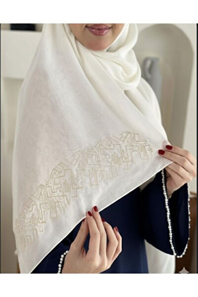 Veil Designer طرحة بوال اسود قماش ياباني بتطريز علي سكري طرفين المقاس : 60 * 190