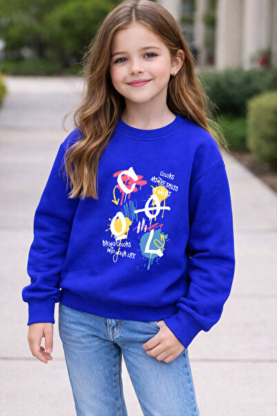 ADABEBEK سويت شيرت أطفال مطبوع بتصميم رائع وملون عالي الجودة 26102