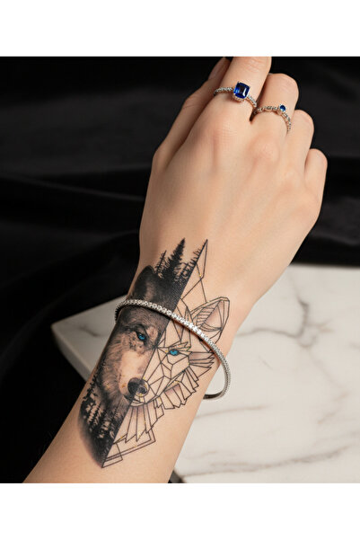 deepmoon Gerçek Dövme Görünümlü Kurt Modelli 3 Boyutlu Tattoo