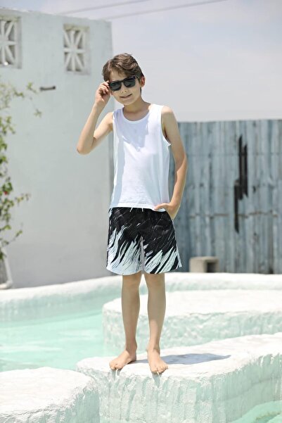 NO BRAND Pantaloni scurți de baie impermeabil cu imprimeu 3D pentru băieți