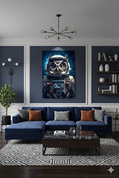 BLT DİZAYN Astronaut Owl Space Warrior Science Fiction Galaxy Concept Art Gla...