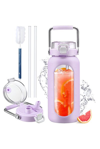 Other Sticlă Apă Borosilicată - Time Maker, Husă Silicon, Mâner Inox - 1900 m...