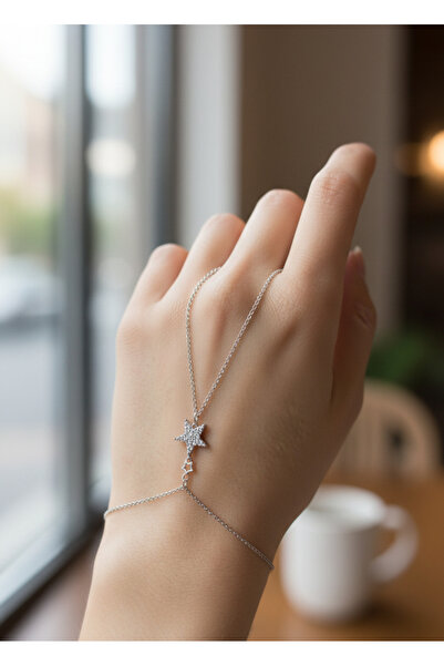 BİJU YILMAZ Vip Silver Colored Stone Star Shahmeran - 26Shm46