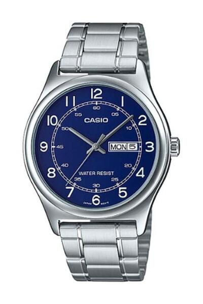 Casio ساعة يد رجالية أنالوج من الفولاذ المقاوم للصدأ MTP-V006D-2BUDF - 45 مم ...