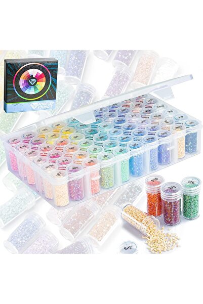 Other Set Pictura cu Diamante - 60 Culori, 90000 Margele Patrate AB, Organiza...