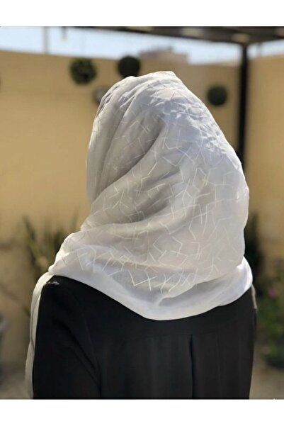 Veil Designer Royal off-white hijab, Japanese fabric with embroidery all over...