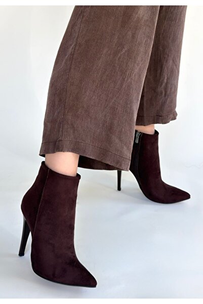 STUMBANNG Blan Bitter Brown Suede Heeled Boots