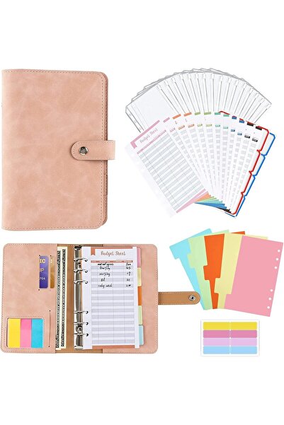 Other Organizator Bugetar A6 - Piele PU, 6 Inele, 12 Plicuri cu Fermoar si 16...