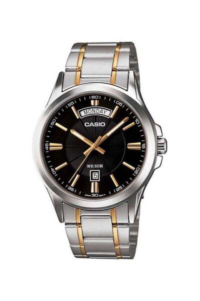 Casio Men's Enticer Analog Wrist Watch MTP-1381G-1AVDF - 47 mm - Silver/Gold