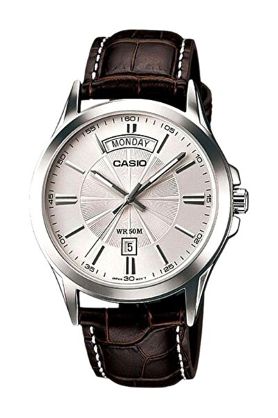 Casio ساعة رجالية جلدية تناظرية MTP 1381L-7A