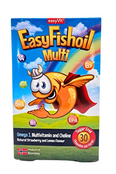 EASYVİT جل إيزي فيش أويل متعدد الاستخدامات للمضغ، 30 قرصًا