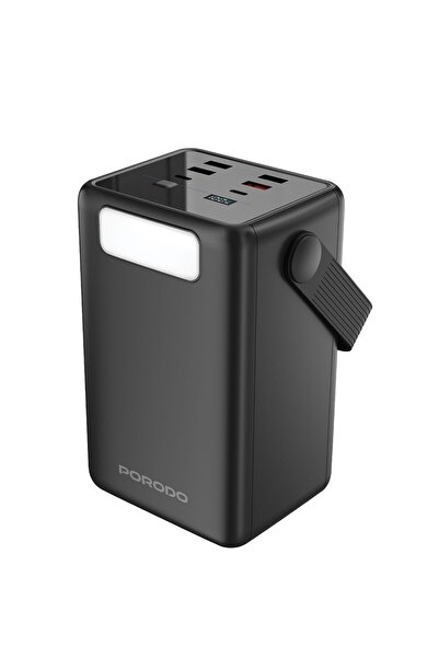 porodo بنك طاقة لارا بسعة 80000 مللي أمبير مع مصباح يدوي