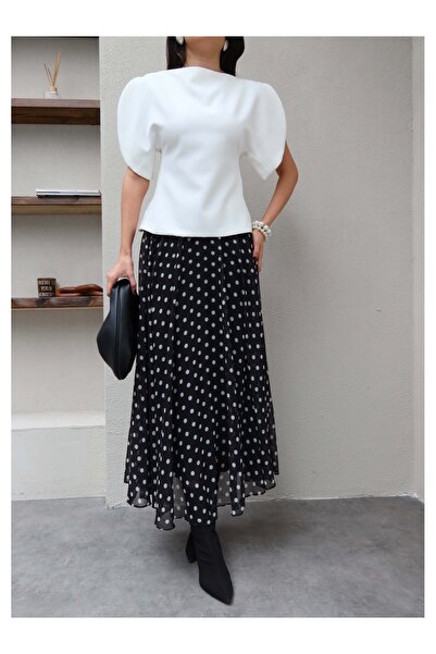 ESRAHELVACI Polka Dot Flared Skirt