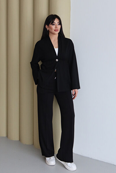 Mogi Butik Shawl Collar Drawstring Detailed Comfortable Fit Modal Kimono Hija...