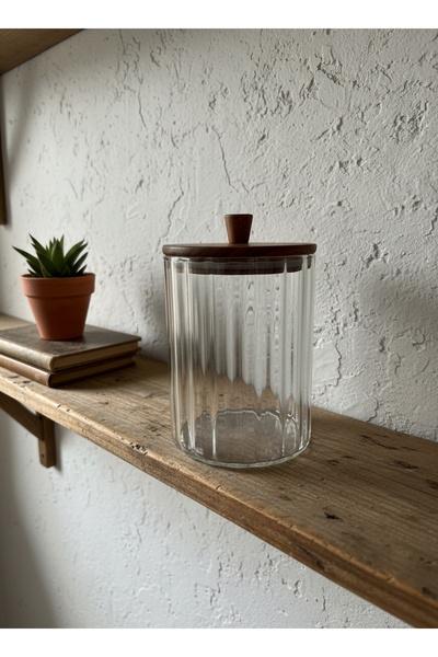 Suo Home Nilo Akasya Large Vacuum Glass Jar with Lid 2260ml (14X21 cm)