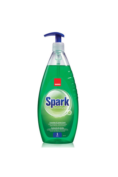 Sano Detergent lichid vase Spark Castravete, 1 litru