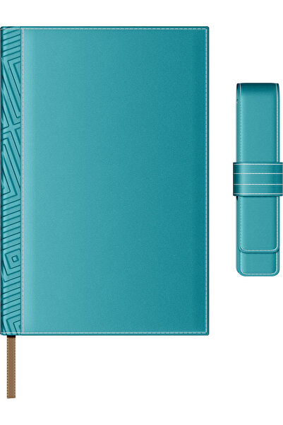 Princ Set agendă B5 din piele + husă pentru pix - turcoaz
