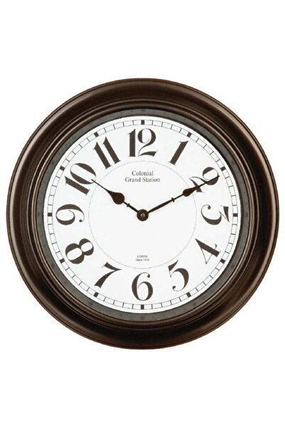 Generic Ilan Unique Design Round Analog Wall Clock with Mouldings Dark Brown ...