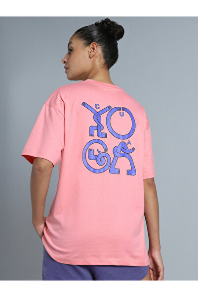 Cult By Styli Women Pink Printed Oversized T-Shirt