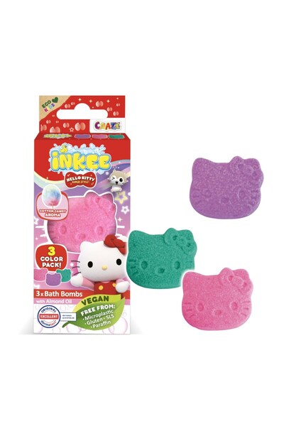 CRAZE Bombe de baie Inkee 3 buc asortate in forma de Hello Kitty