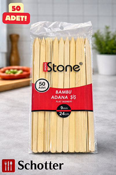Broken Stone Adana Şiş 24 cm 50 Adet – Dayanıklı ve Gıda ile Temasa Uygun Bambu