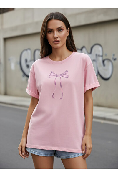 ship master Γυναικείο μπλουζάκι με στάμπα με φιόγκο, 100% βαμβάκι, σε ανοιχτό...