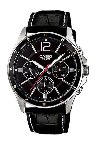 Casio Men's Analog Watch with Leather Strap - Water Resistant Model MTP-1374L...