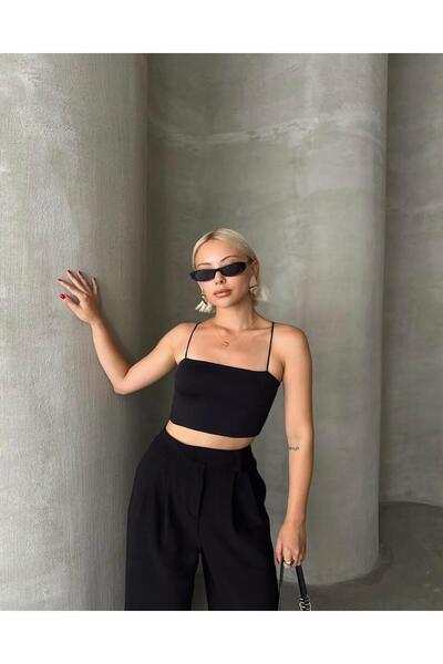 Vinales Rope Strap Recovery Sport Crop - Black