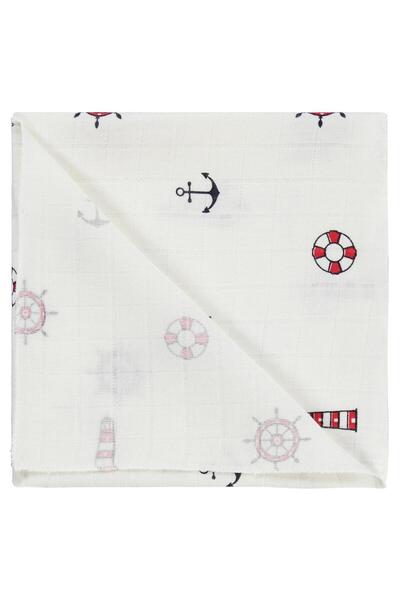 Civil Baby Çapa Printed Muslin 75*75 Blanket - Ecru Standard