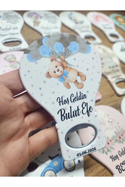 fırsatlar diyarı Ayıcık Tema Balon Açacak Magnet Yeni Doğan Bebek Mevlidi Doğ...