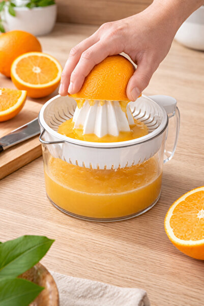 Elar Home Beyaz Limon Sıkacağı 600 ml- Kaydırmaz Tabanlı Narenciye Sıkacağı, ...