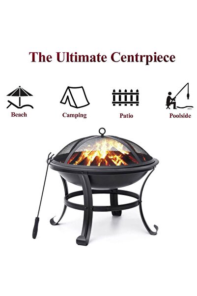 Extra Patio LifeStyle BBQ Grill Outdoor Wood Burning Fire Pit Stove