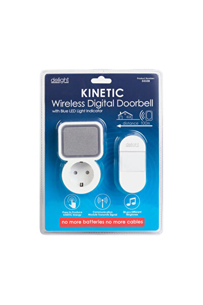 OEM Sonerie fara fir Kinetic fara baterii cu priza 230V integrata alb delight...