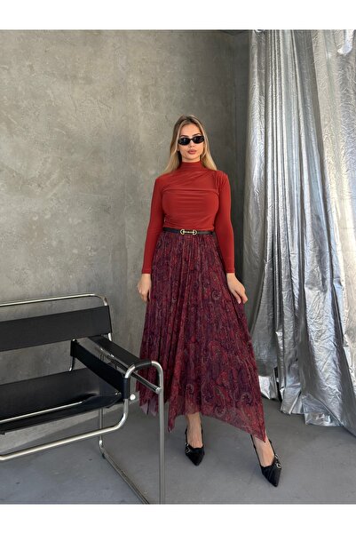 SERENCEE Imported Tulle Fabric Skirt and Blouse Set