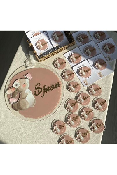 Gökçem hediyelik Kapı süsü ve 20 adet magnet set bebek seti