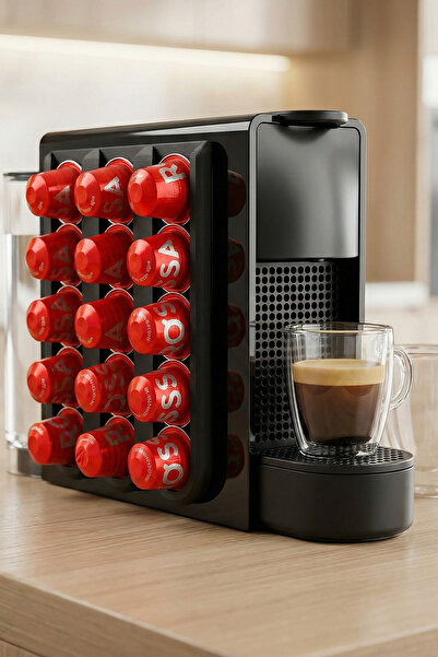 JoyShine Nespresso Uyumlu Kahve Kapsül Standı, Mutfak Düzenleyici, Siyah Mat