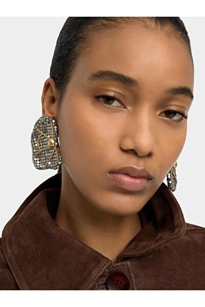 PARFOIS Maxi İki Renkli Yarım Çiçek Küpe