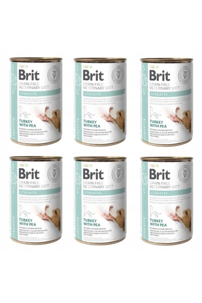 Brit Grain Free Vet Diets Dog Struvite Turkey & Peas - wet dog food - 6x400 g