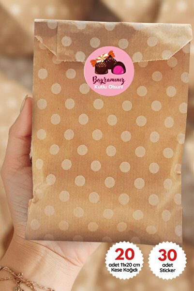 Bimotif Special Gift Set for Bayram, 20 Paper Bags (11X20 cm) and 30 Happy Ba...
