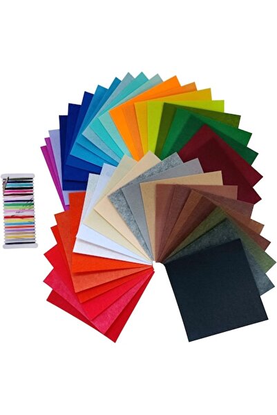 Jtnohx Set of 40 Colored Felt Sheets 15 x 15 cm