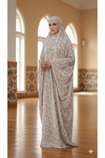 Maison Emarat Prayer Dress / Namazi/ Libs Salah with Integrated Khimar