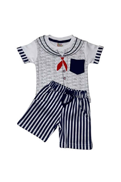 GENERAL طقم بدلة ولادي تيشيرت مع شورت - 3-12 شهر