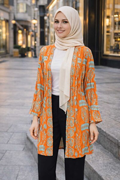 forte bella Ethnic Patterned Hijab Mini Kimono