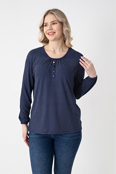 Orly More Viscose Fabric Mini Slit Long Sleeve Buttoned Printed Mother's Comb...