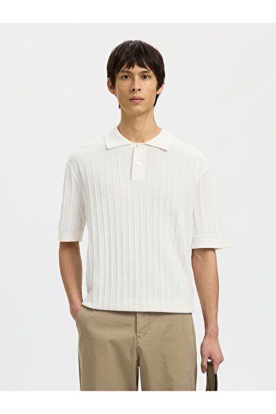 SELECTED Polohemd aus Strick Structured