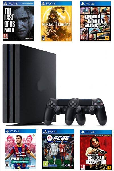 CESOYUNCAK Playstation 4 Pro 1 TB + 2. Ps4 Kol + 20 Dijital Oyun+Güncel Paket...