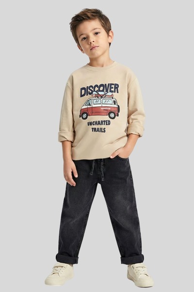 ww waka waka kids store Φούτερ με στάμπα για αγόρια με θέμα το τροχόσπιτο Dis...