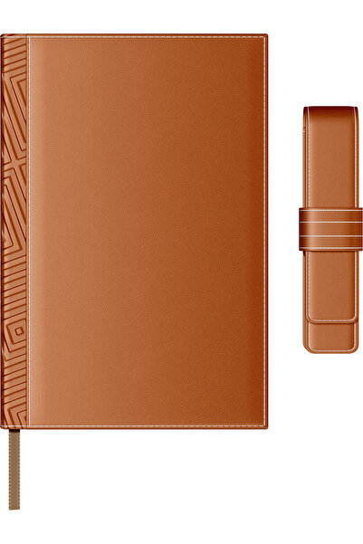 Princ Set agendă din piele B5 + husă pentru pix - portocaliu